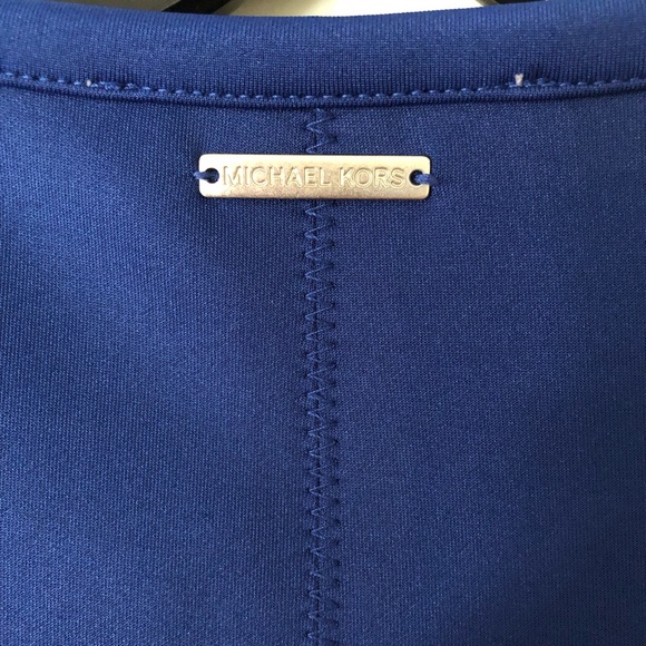 BNWOT Michael Kors Royal Blue Skater Skirt Dress in Scuba material 👗 - Picture 3 of 9